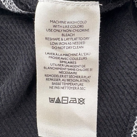 Free People Amara Embroidered Sleeve Thermal V Neck Top Black Pink Floral XS - Picture 10 of 12